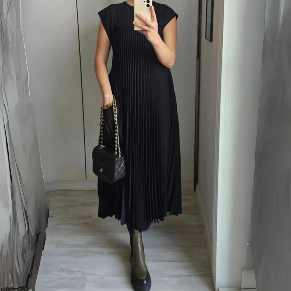 Olena™ - Long Pleated Dress