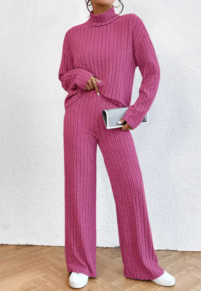 Leia™ - Two-Piece Set: Trousers and Turtleneck Sweater
