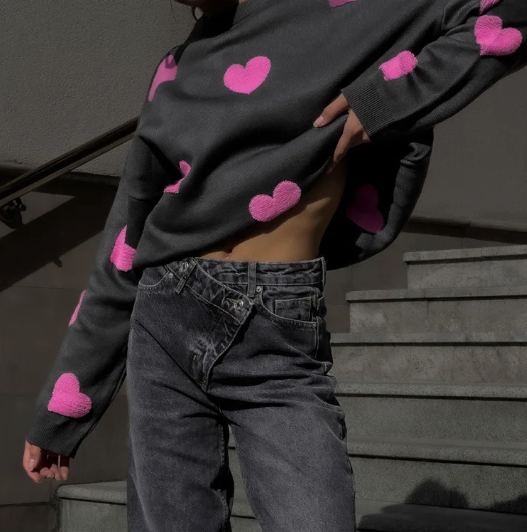 Naroa™ - Oversized Hoodie with Hearts