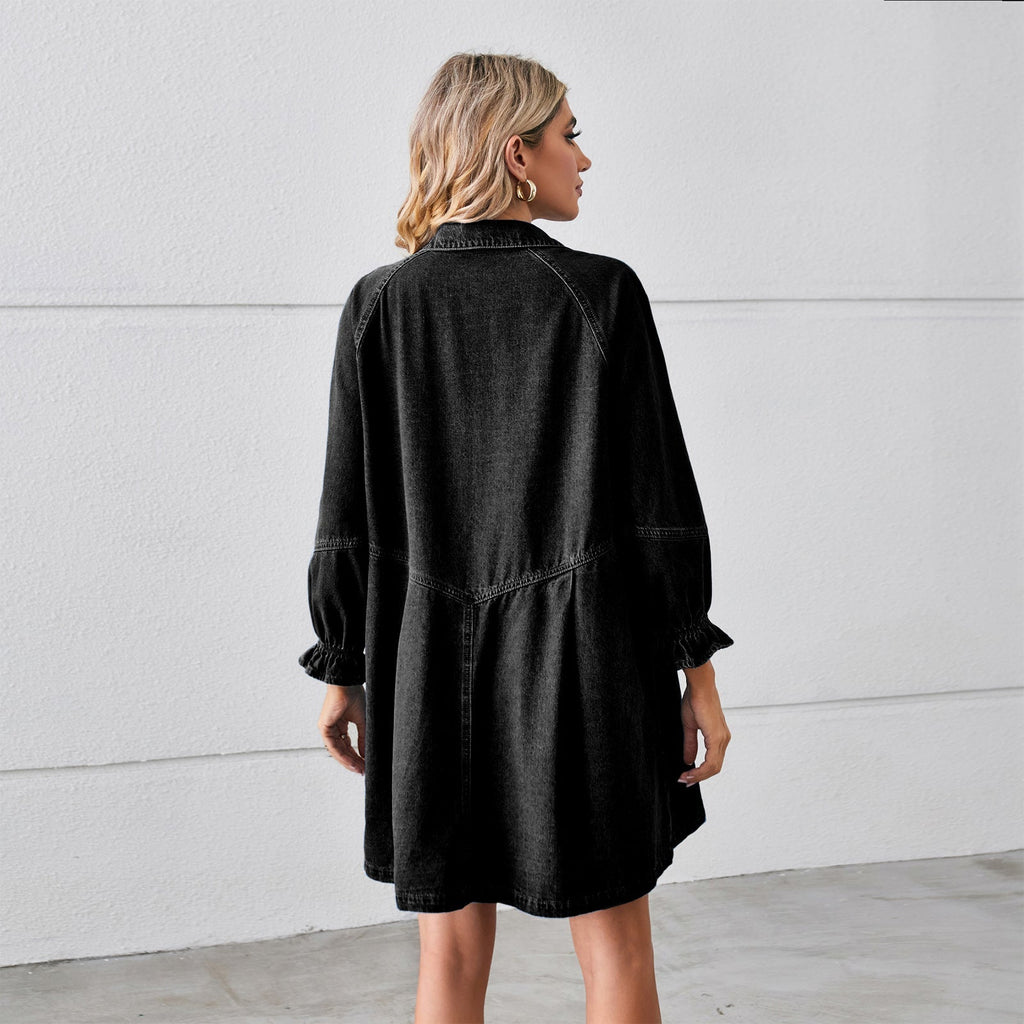 Marilin™ - Denim Dress with Puff Sleeves