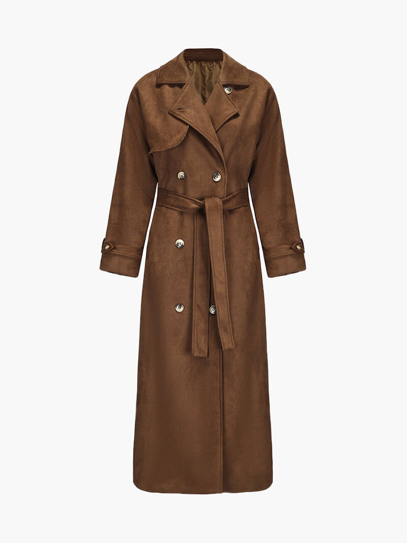 Molly™ - Trench Coat Crafted in Faux Suede