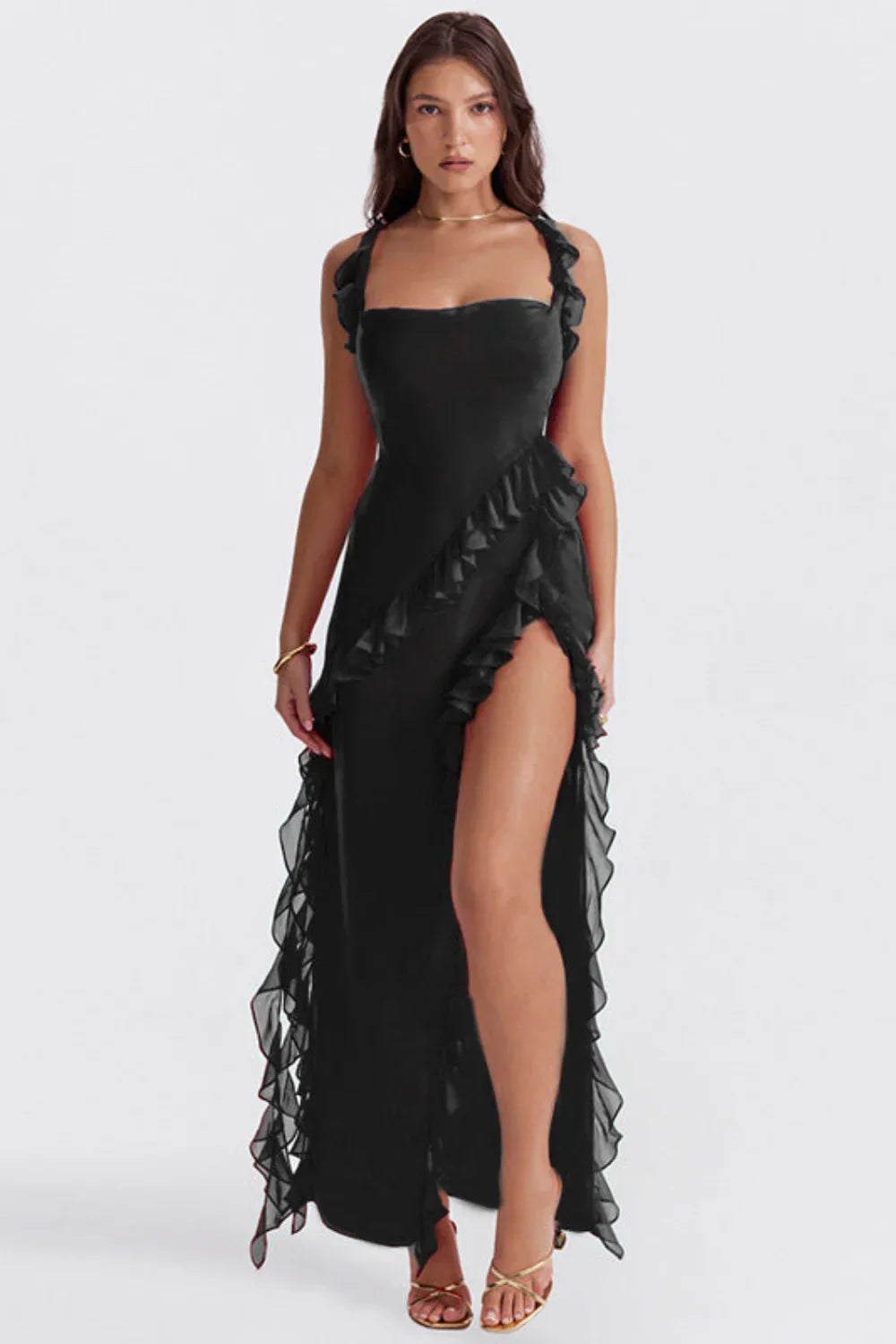 Elysian™ - Elegant Long Dress With Leg Slit
