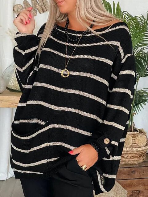 Reign™ - Oversized Striped Knit Sweater