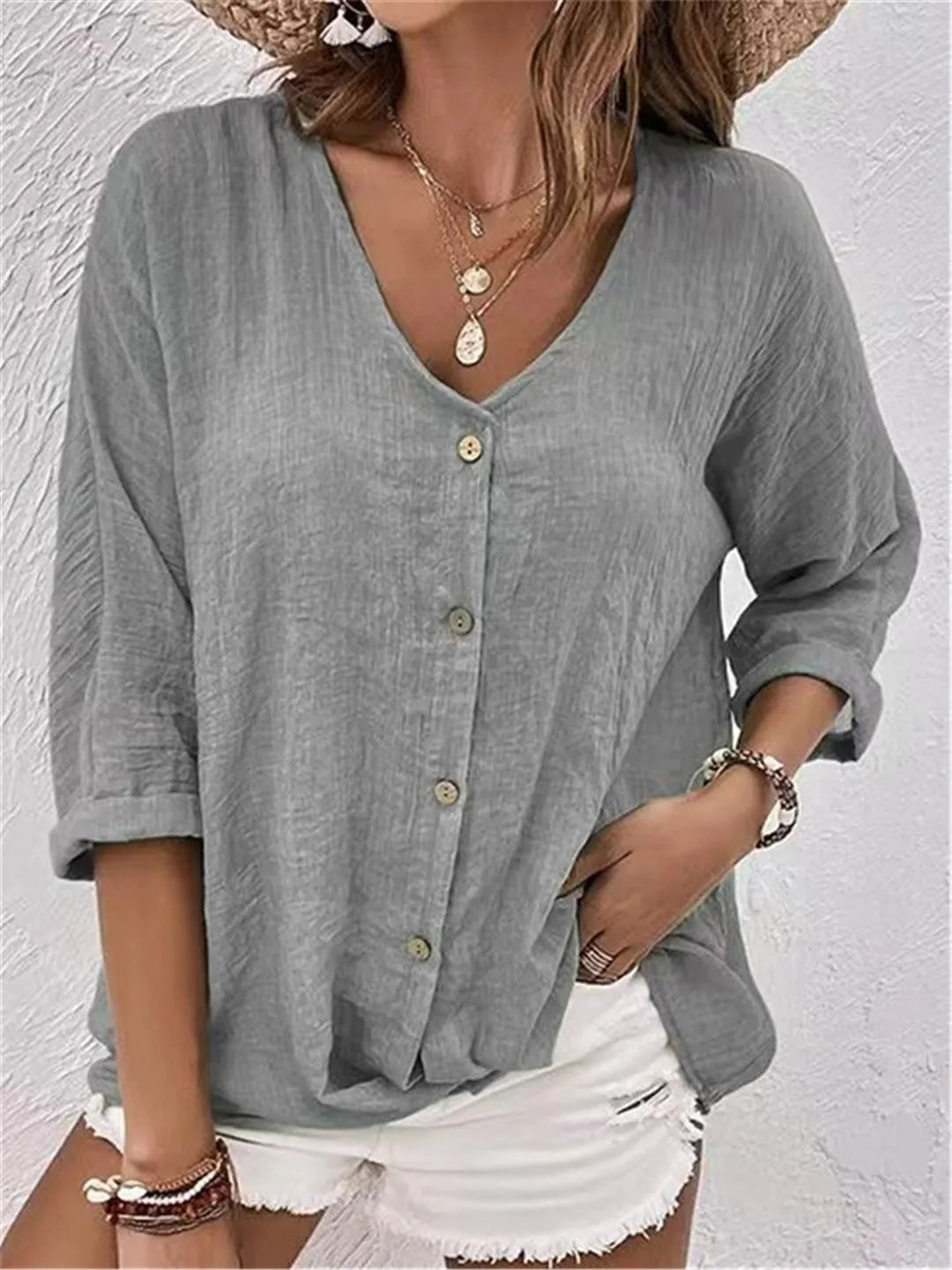 Josephine™ - Breezy Top with V-Neck