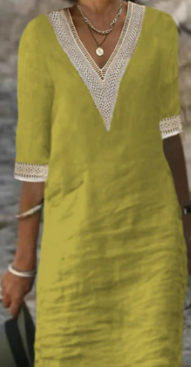 Margaret™- Linen and Cotton Loose Dress