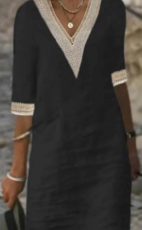 Margaret™- Linen and Cotton Loose Dress
