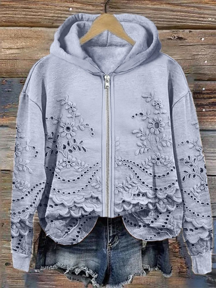 Palmira™ - Cotton Zip-Up Sweatshirt