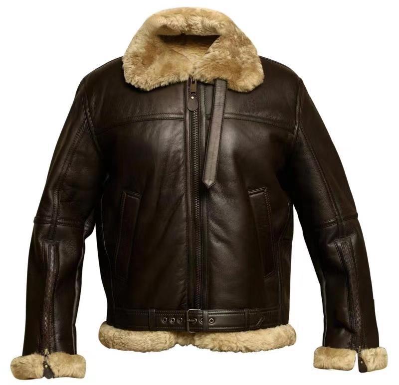 Marlo™ - Men's leather jacket with fleece lining