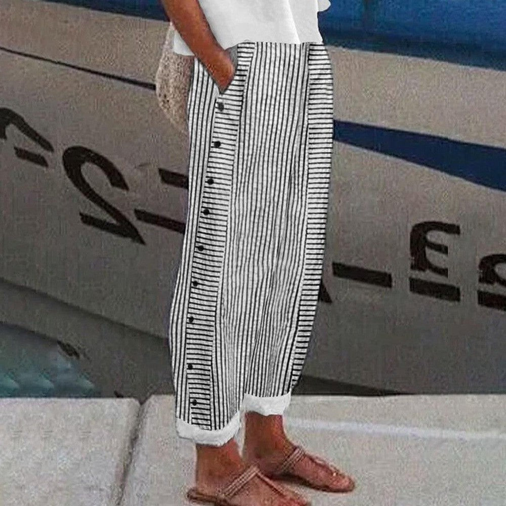 Xandra™ - Comfortable trousers with a striped pattern