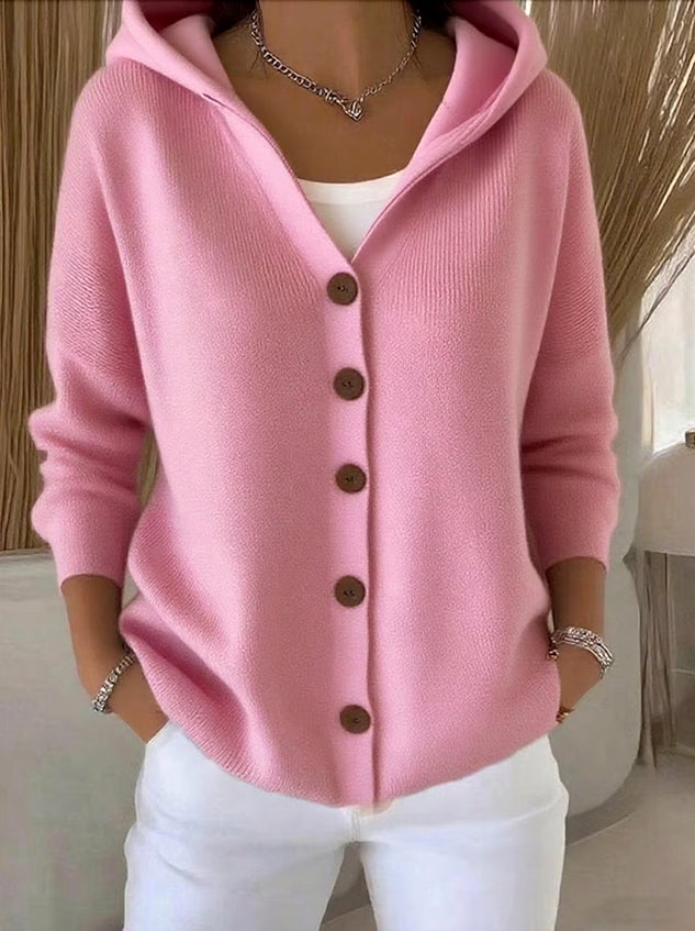 Fleur– Buttoned Cardigan with Hood for Casual Style
