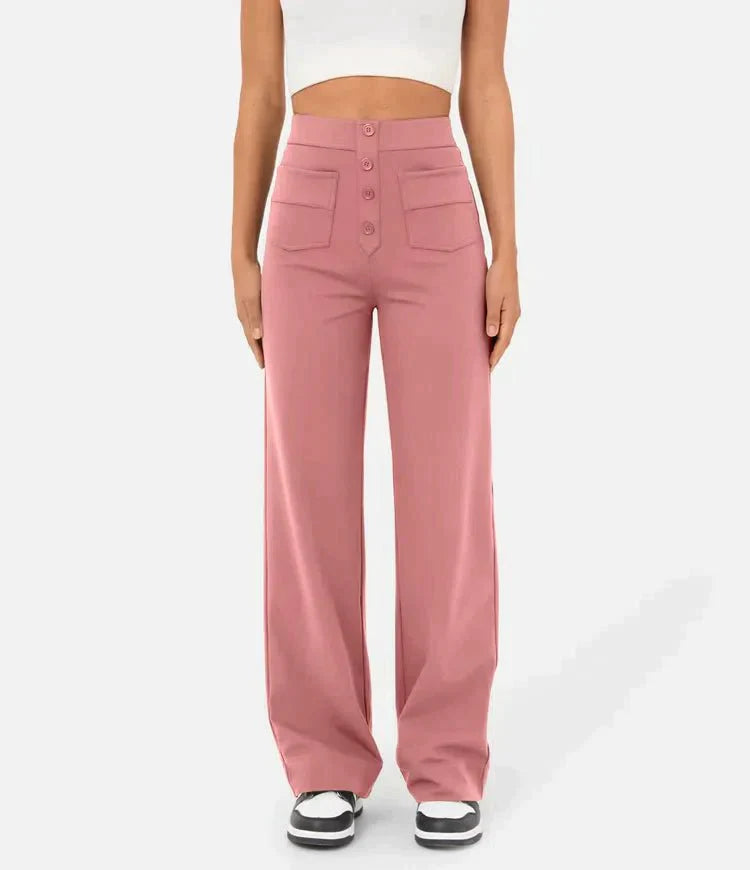 Leslie™ - Casual High-Waisted Elastic Trousers