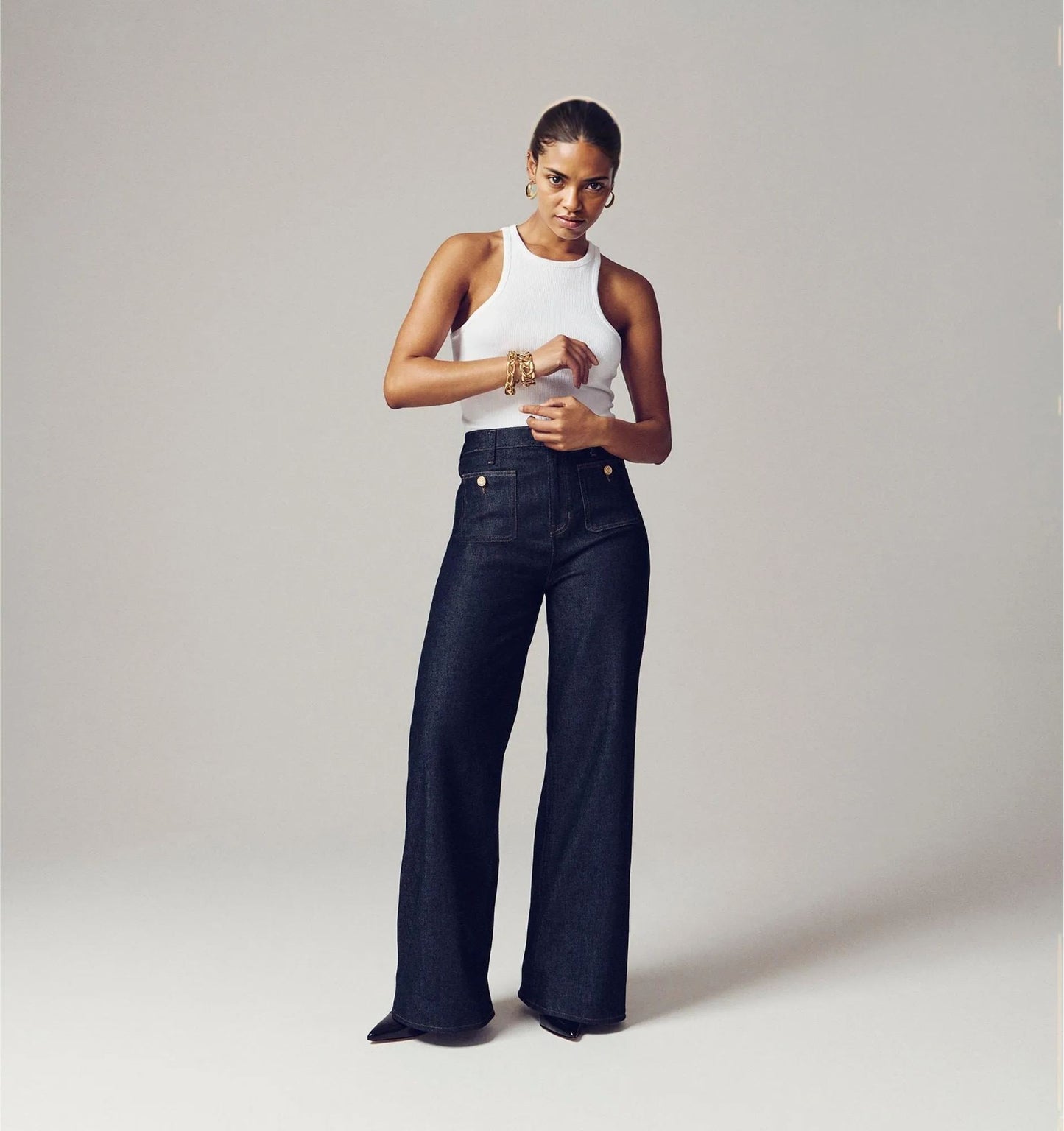 Saida™ - Wide-leg sailor-style jeans