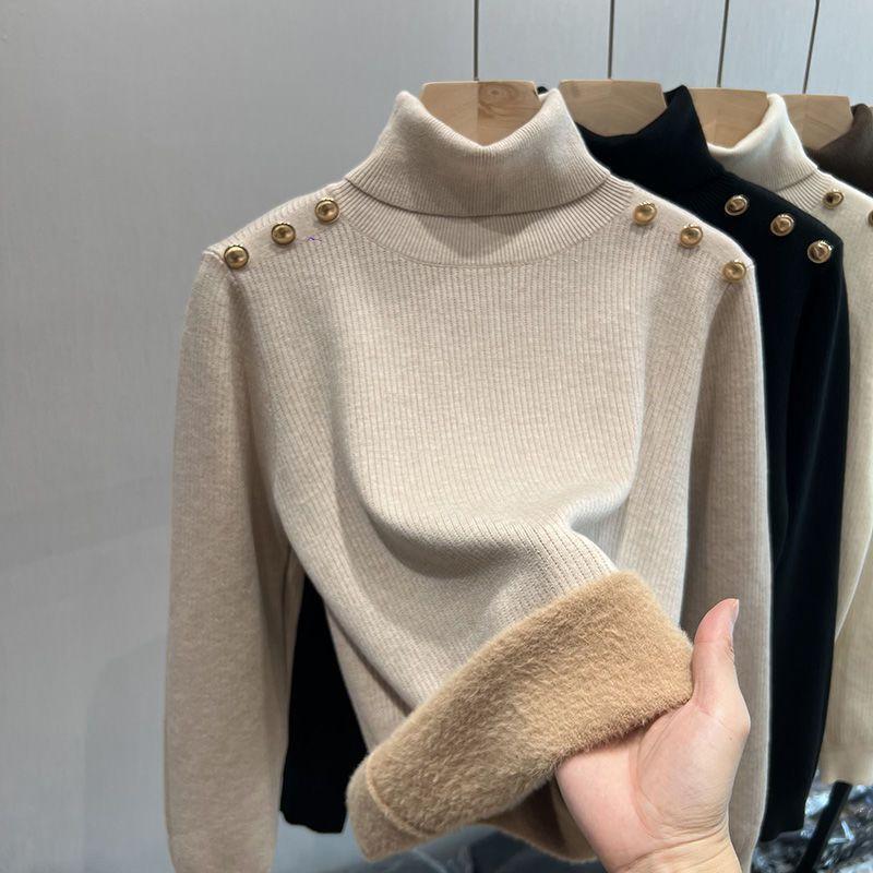 Corinna™ - High-neck sweater with wool fleece lining