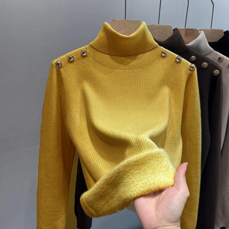 Corinna™ - High-neck sweater with wool fleece lining