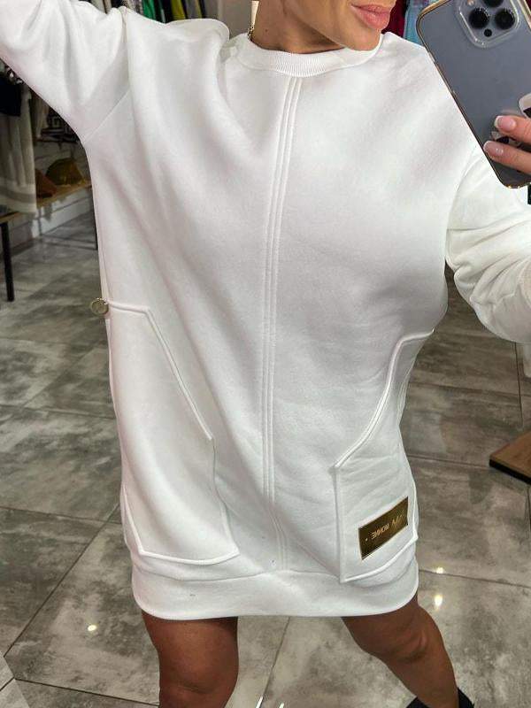 Sandy™ - Round Neck Sweater-Style Dress