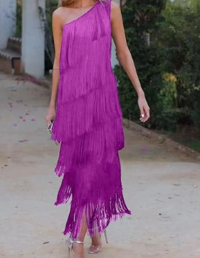 Xyla - Midi dress with fringes