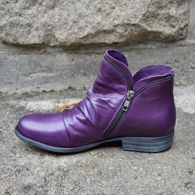 Lana™ - Low-Heeled Leather Ankle Boots