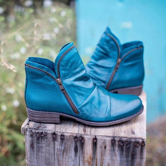 Lana™ - Low-Heeled Leather Ankle Boots