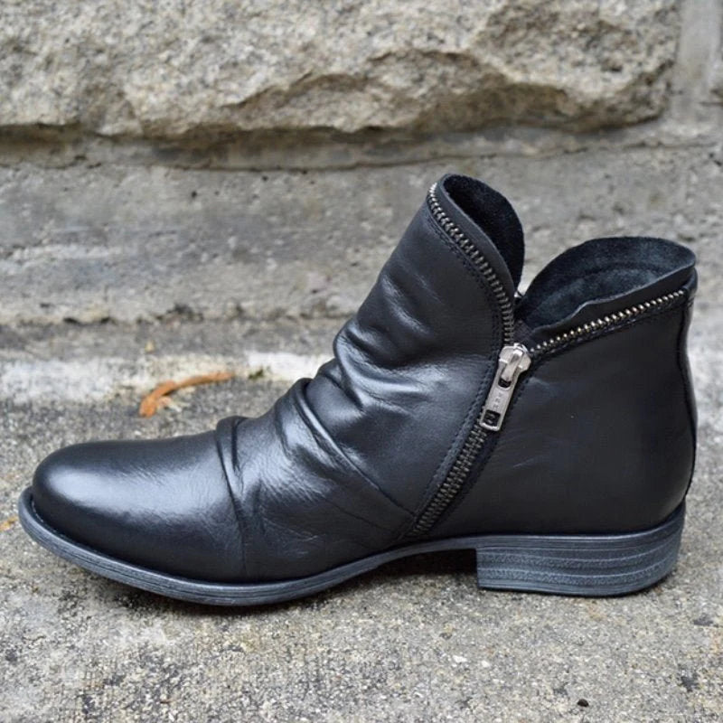 Lana™ - Low-Heeled Leather Ankle Boots
