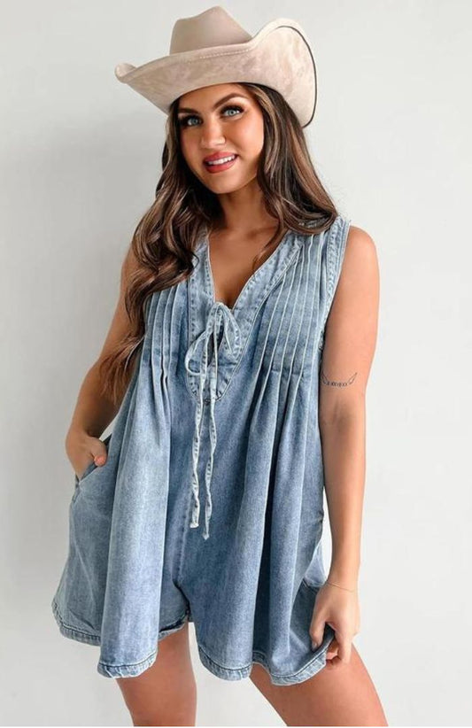 Dixie - Mini Denim Jumpsuit