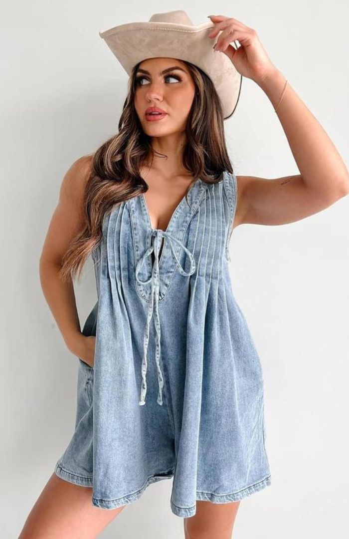 Dixie - Mini Denim Jumpsuit
