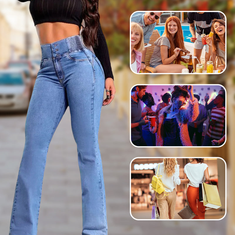 Rita - High-waisted stretch flare jeans