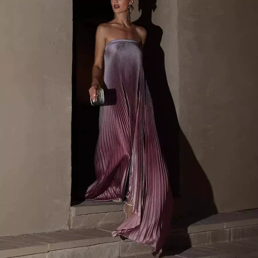 Rosalba™ - Ombre Strapless Pleated Evening Dress
