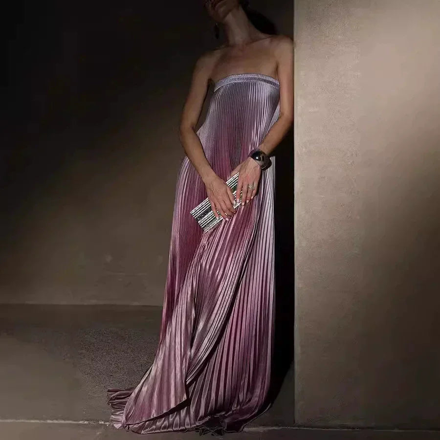 Rosalba™ - Ombre Strapless Pleated Evening Dress