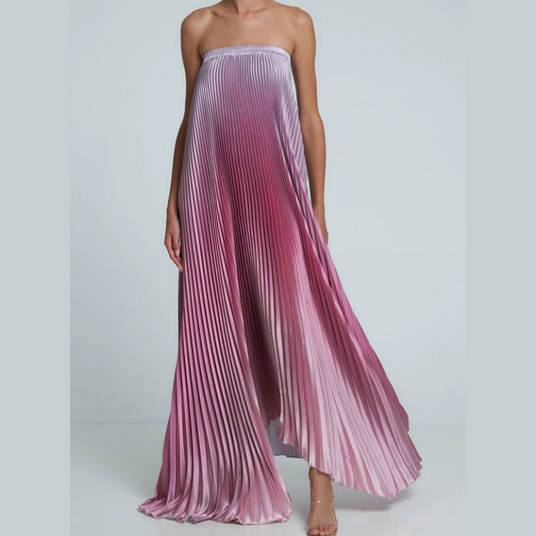 Rosalba™ - Ombre Strapless Pleated Evening Dress