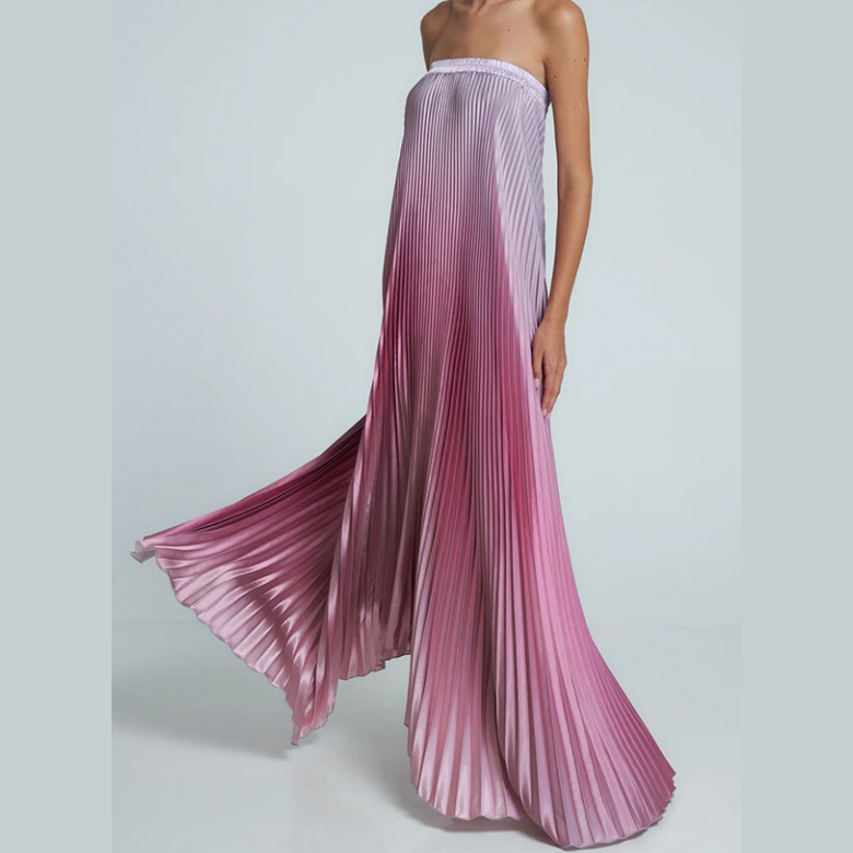 Rosalba™ - Ombre Strapless Pleated Evening Dress