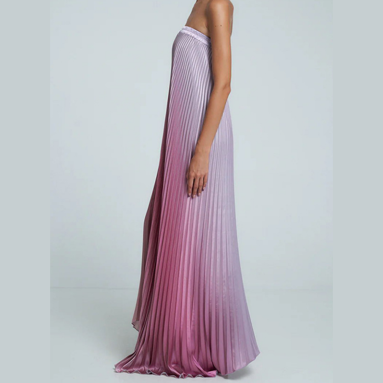 Rosalba™ - Ombre Strapless Pleated Evening Dress