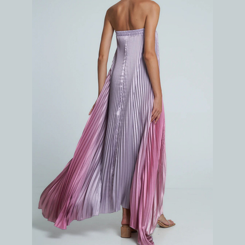Rosalba™ - Ombre Strapless Pleated Evening Dress