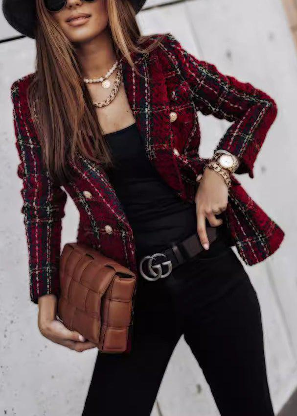 Diana - Red Checked Blazer