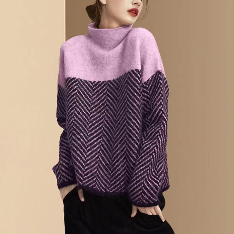 Alicia™ - Cotton jumper with high collar