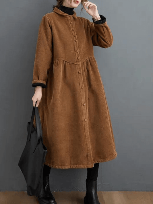 Lena™ - Women's Corduroy Trench Coat