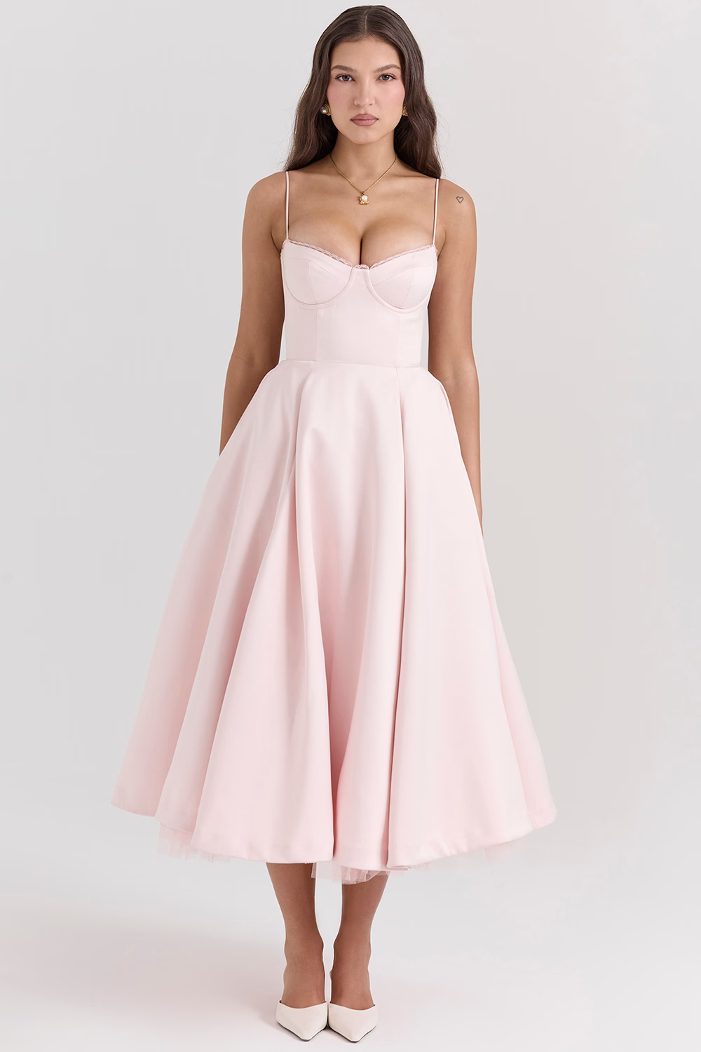 Valentina™ - Elegant Midi Dress with Tulle Lining