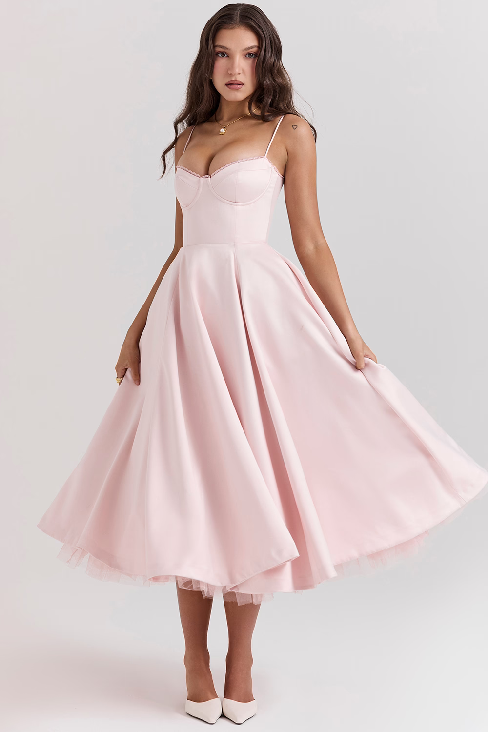 Valentina™ - Elegant Midi Dress with Tulle Lining