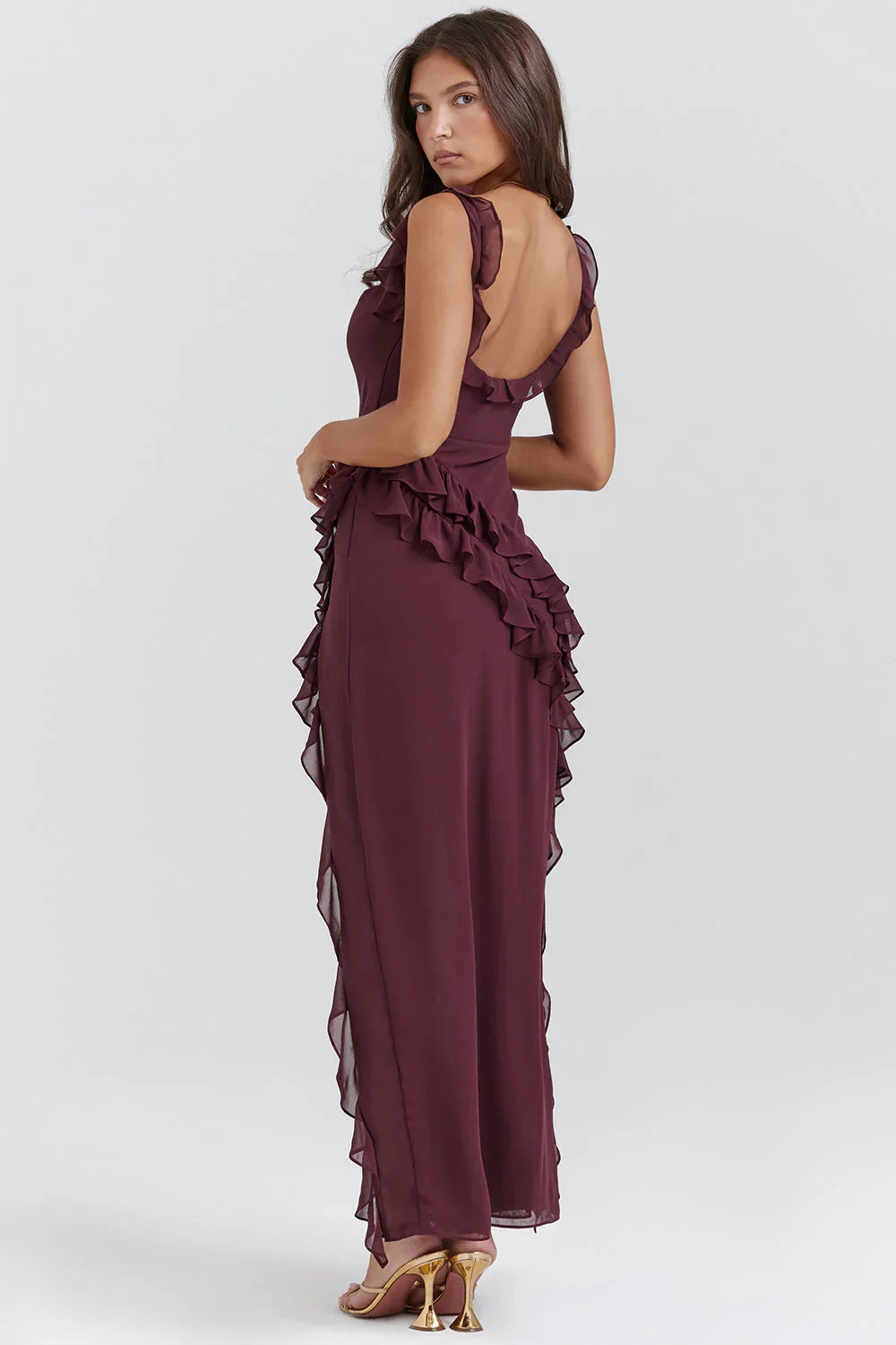 Elysian  - Elegant Long Dress With Leg Slit