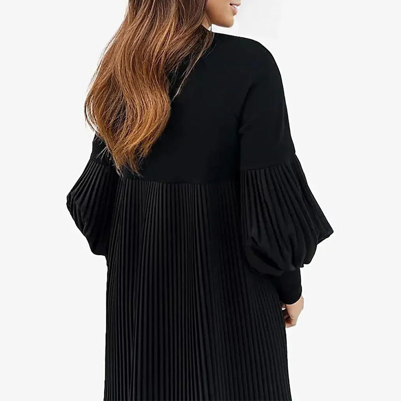 Reina - Short Puff Sleeve Long-Sleeve Dress
