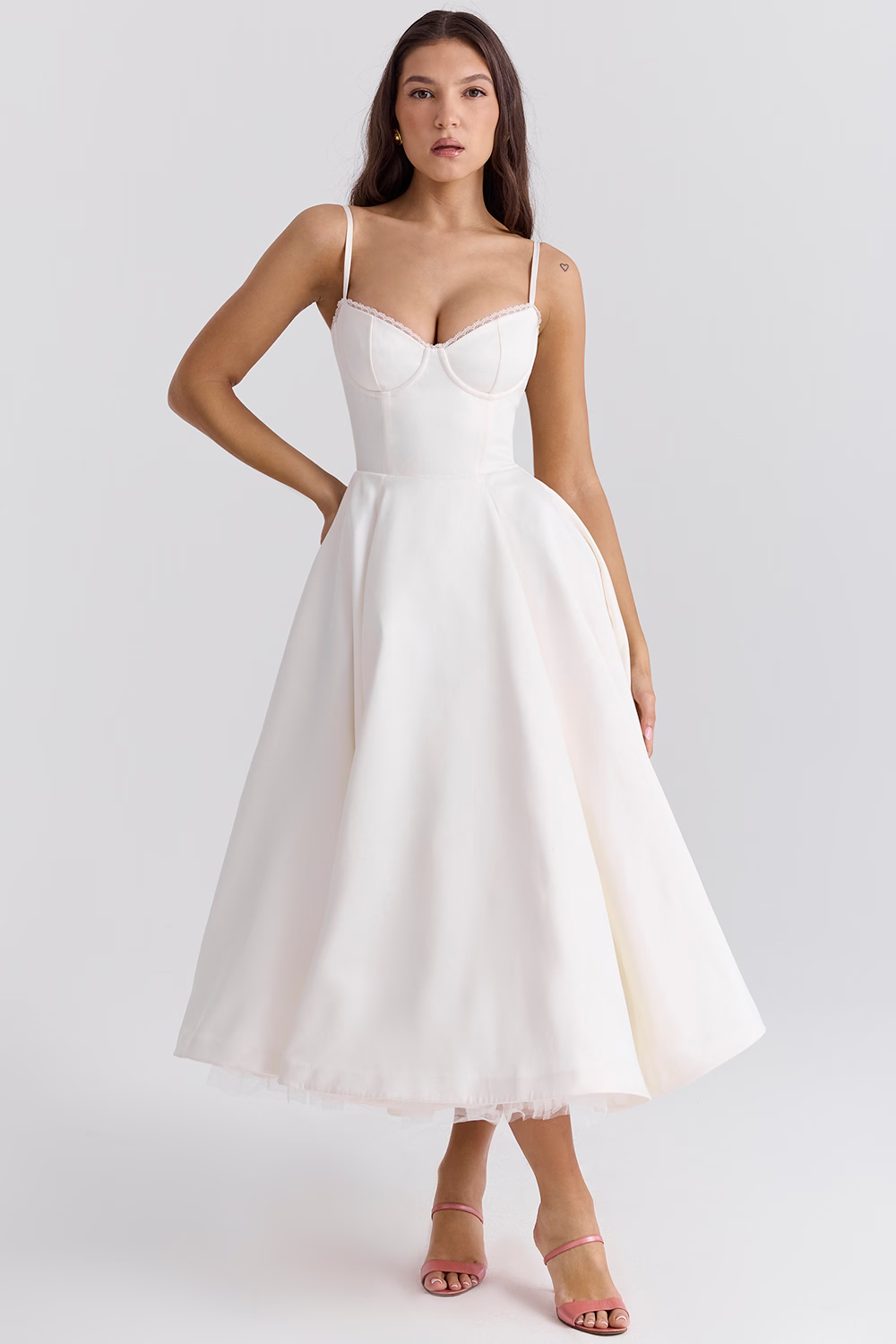 Valentina™ - Elegant Midi Dress with Tulle Lining