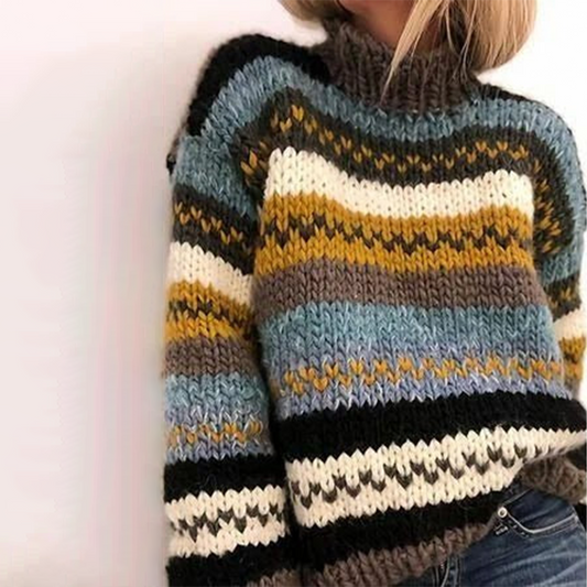 Melizza™ – Jumper with High Neck and Trendy Print