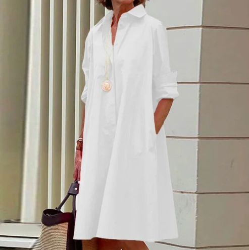 Yani™ - Casual Shirt Dress Solid