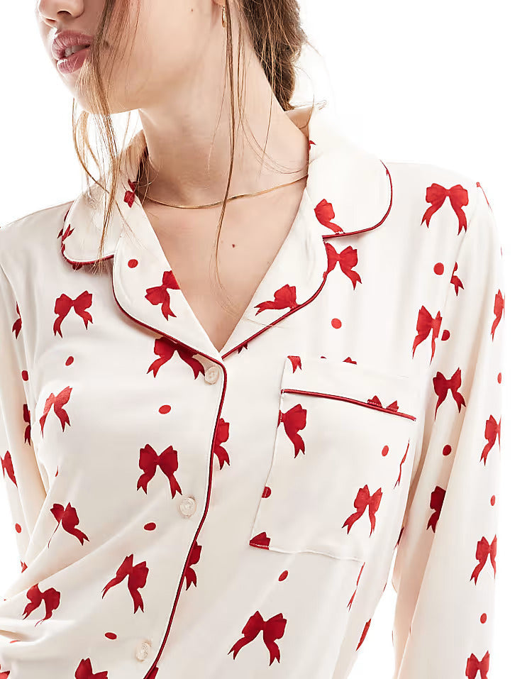 RibbonDreams™ - Red Bow Pyjama Set