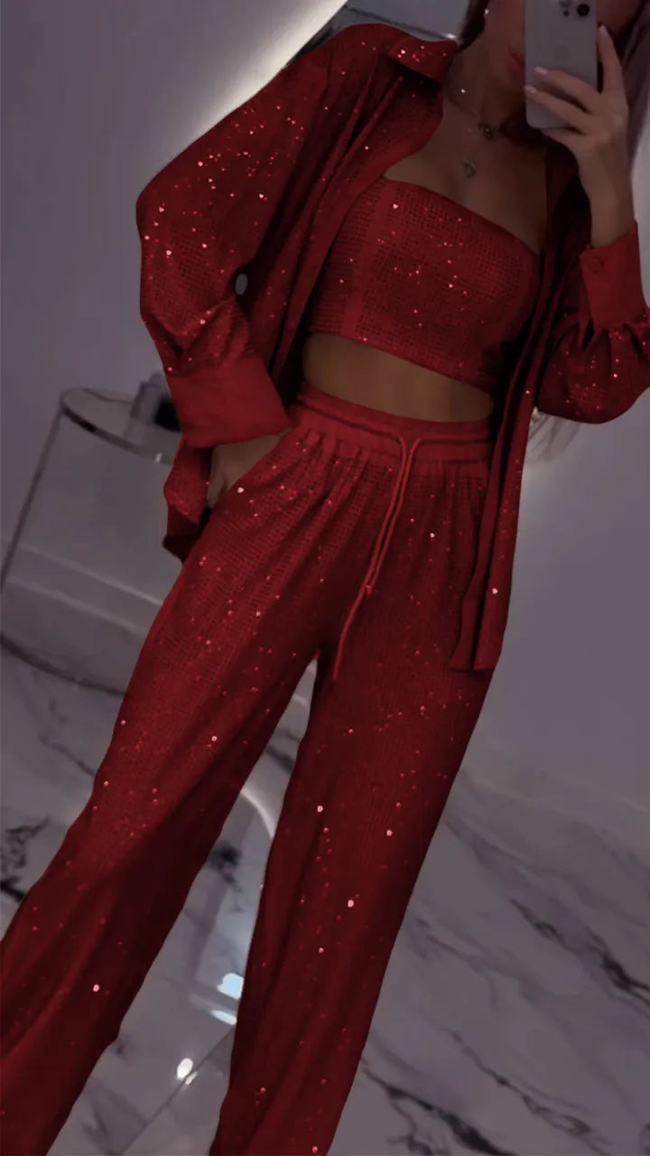 Haimi™ - Shiny Three-Piece Casual Suit