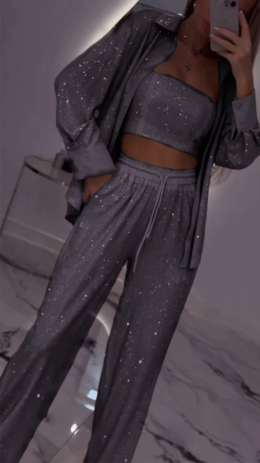 Haimi™ - Shiny Three-Piece Casual Suit