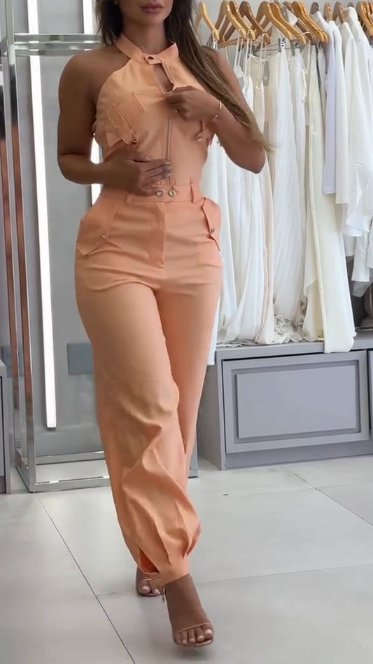 Natalia™ - Fashionable Outfit with Round Neck and Zipper