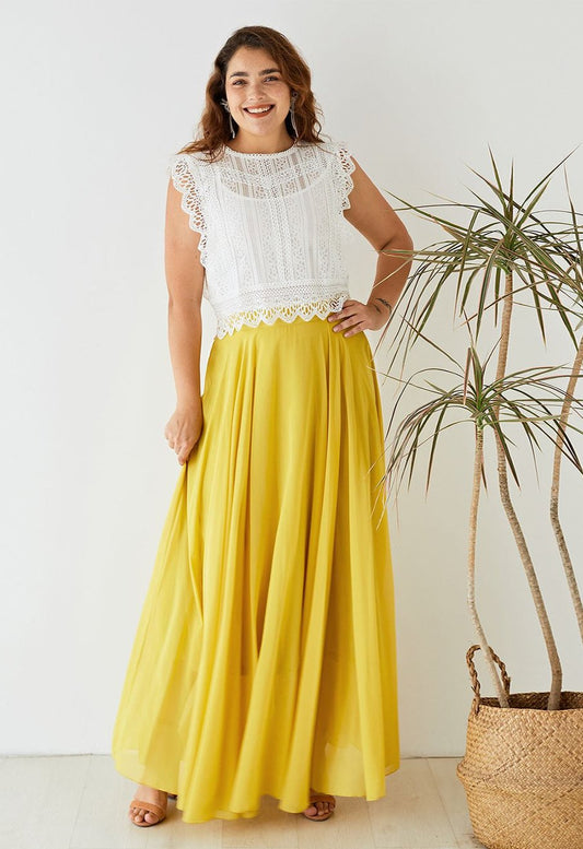 Marcelle™ - Luxurious and Elegant Long Chiffon Skirt