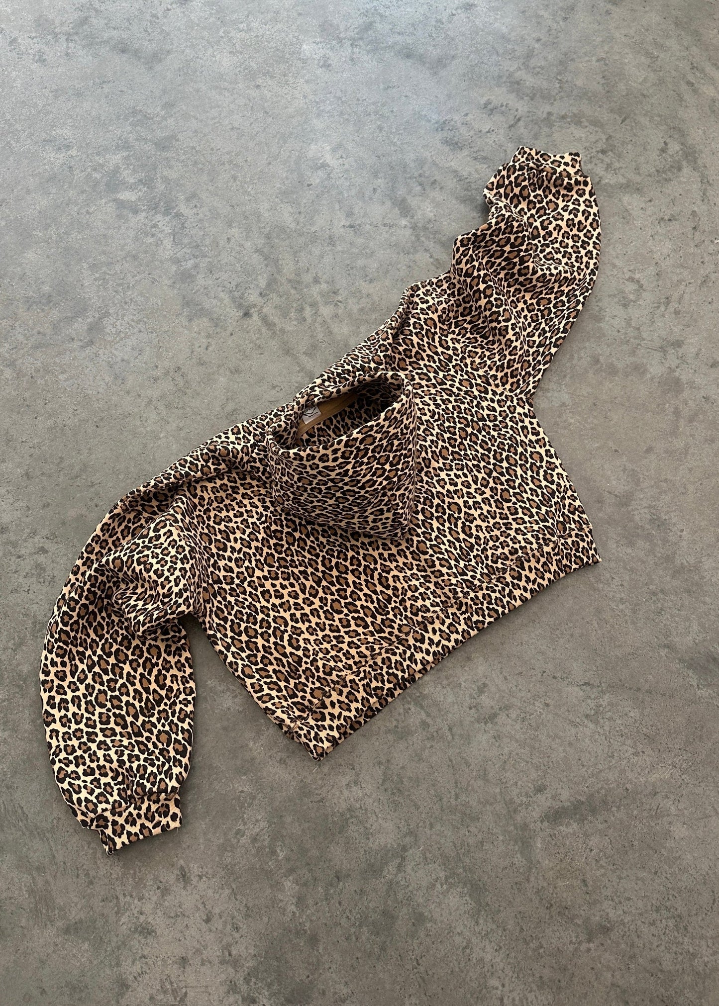 Cheetah print jumpsuit and sweatshirt set