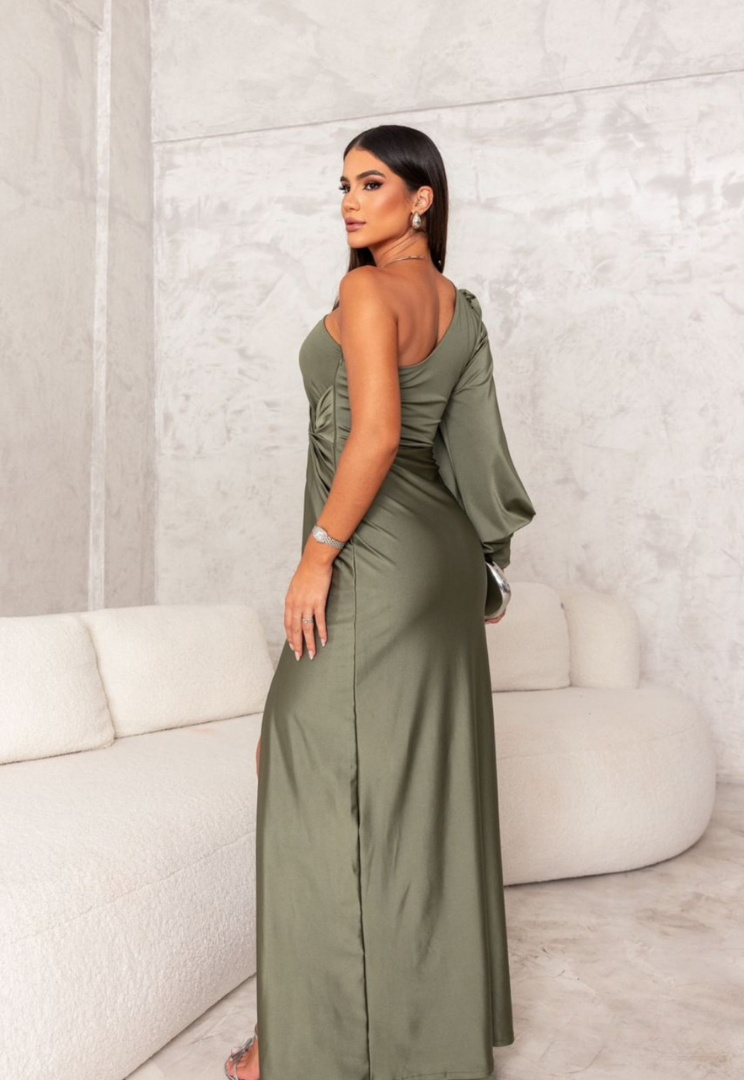 Vega™ - Elegant Long Dress with One-Shoulder Design