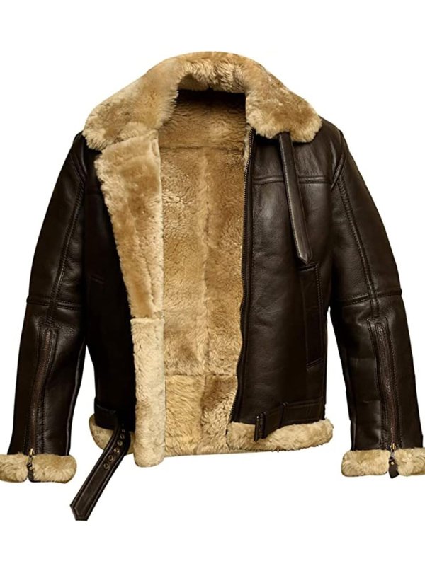Marlo™ - Men's leather jacket with fleece lining